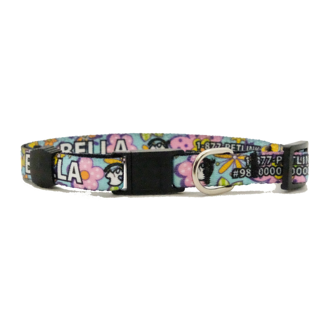Personalized Floral Break-Away Cat Collars