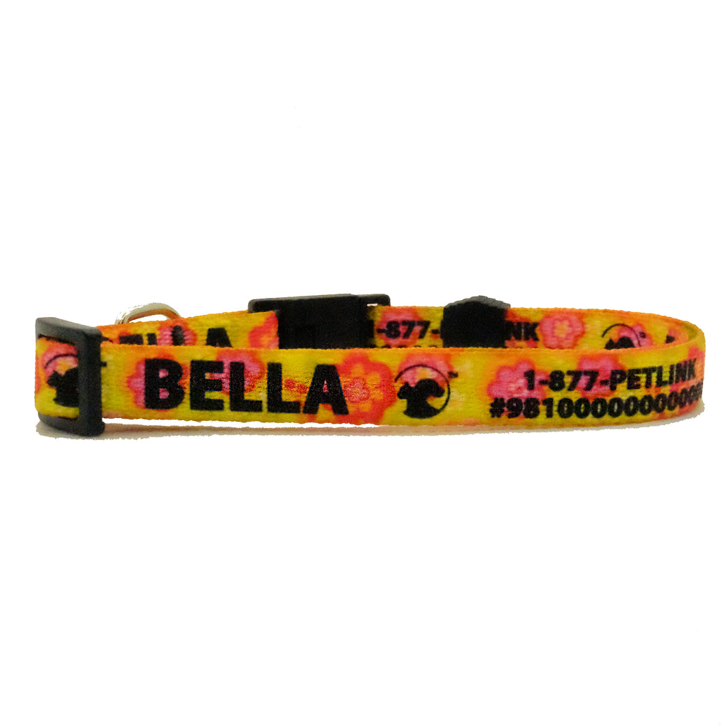 Personalized Floral Break-Away Cat Collars