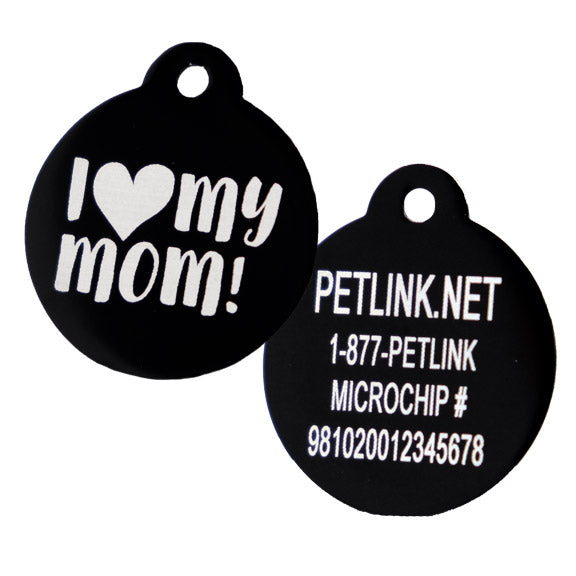 I Love My Mom Collar Tags