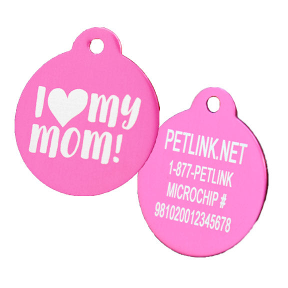 I Love My Mom Collar Tags