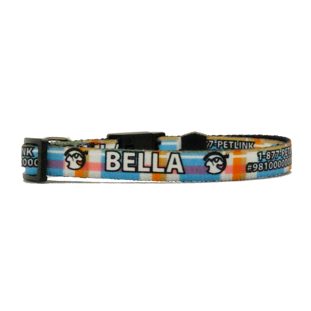 Personalized Plaid Break-Away Cat Collars