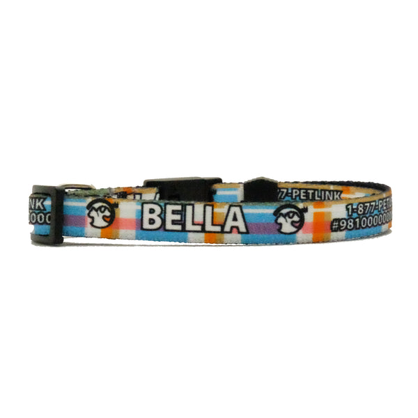 Personalized Plaid Break-Away Cat Collars