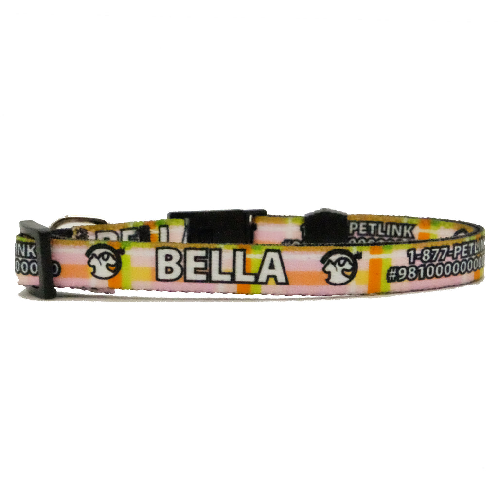 Personalized Plaid Break-Away Cat Collars