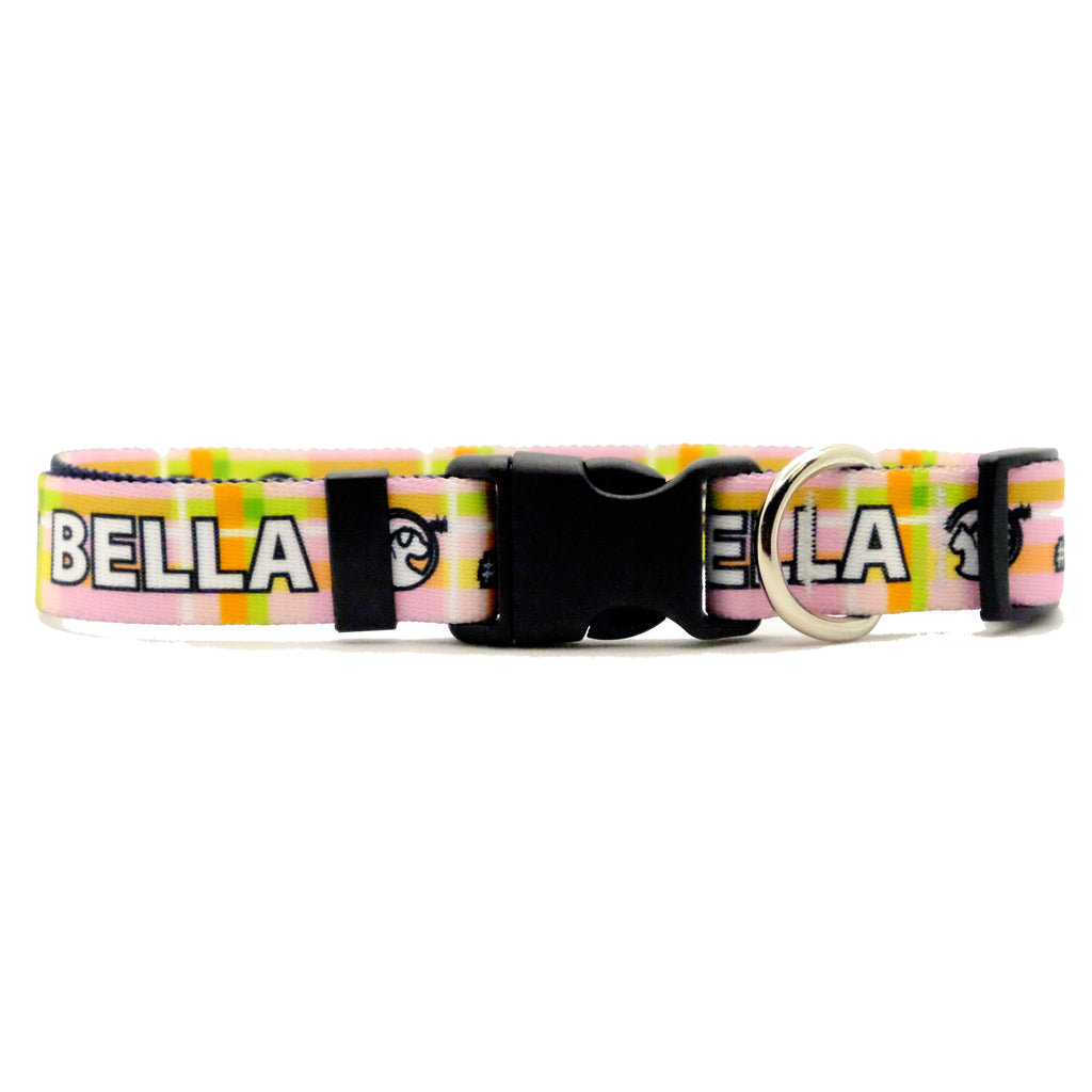 Personalized Plaid Dog Collars