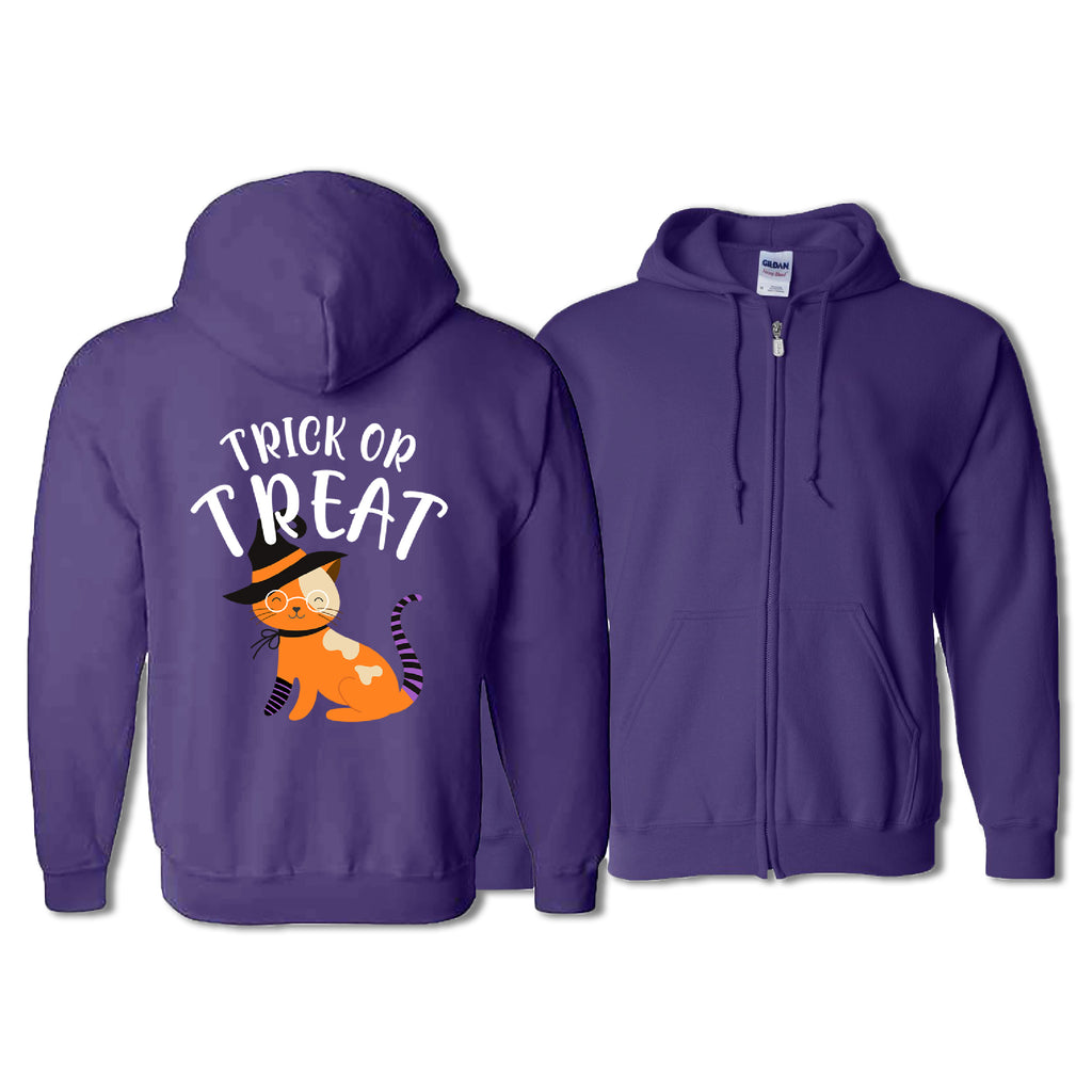 Trick or Treat Cat Zip-Up Hoodie