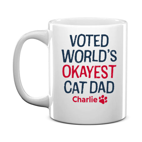 World's Okayest Cat Dad Personalized Mug