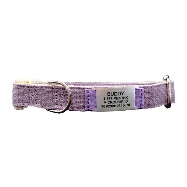 Personalized Cotton Hemp Dog Collars with Slider Tag