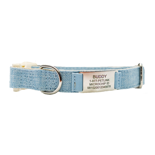 Personalized Cotton Hemp Dog Collars with Slide-On Tag