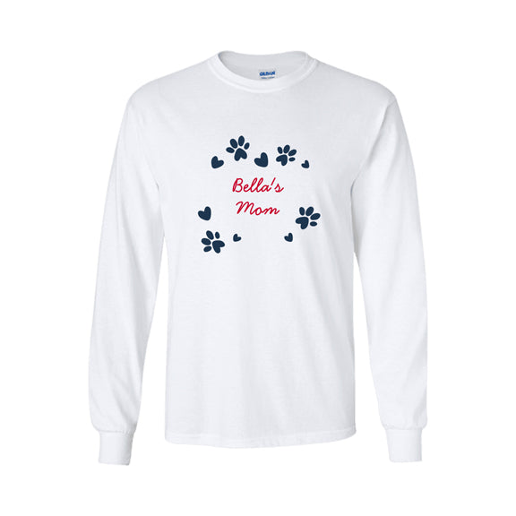 Personalized Pet Mom Long-Sleeve with Pattern