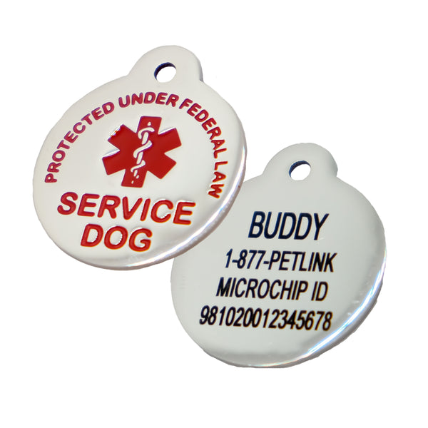 Personalized Stainless Steel Service and Emotional Support Animal Collar Tags