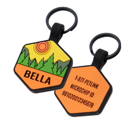 Personalized Great Outdoors Silicone Collar Tags