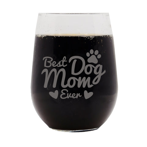 Best Dog Mom Ever Wine Glasses (set of 2)