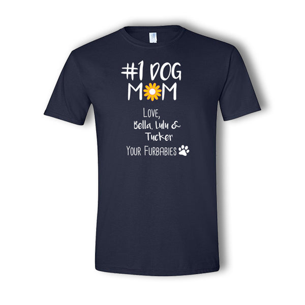 Personalized #1 Dog Mom Multi-Pet T-Shirt