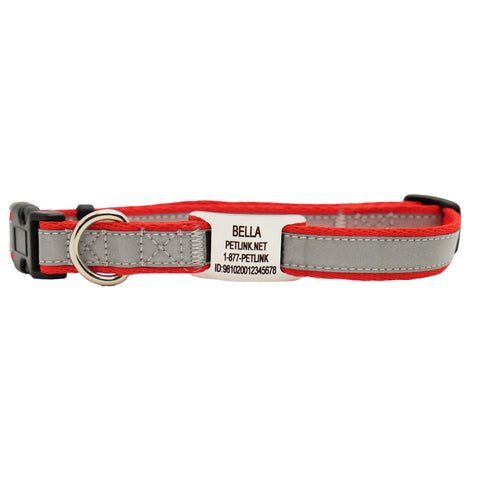 Personalized Break-Away Reflective Cat Collars with Slider Tag