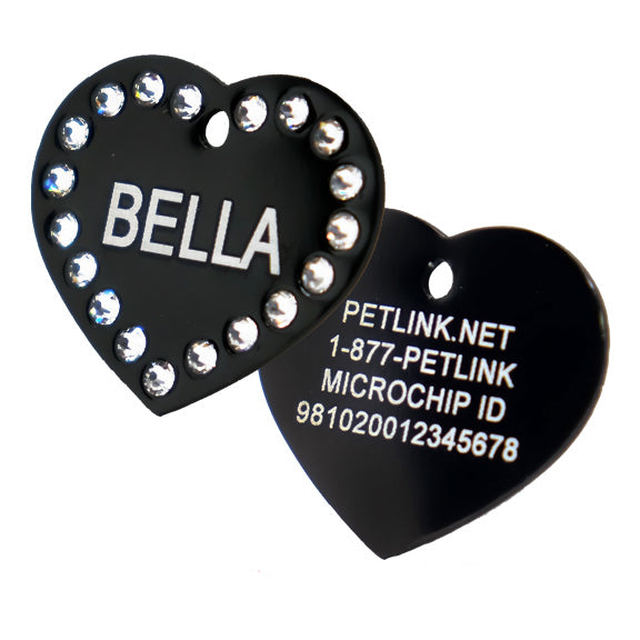 Personalized Swarovski Crystal Heart Collar Tags