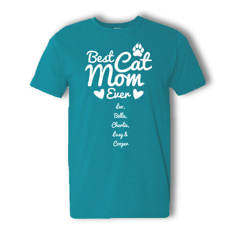 Personalized Best Cat Mom T-Shirt