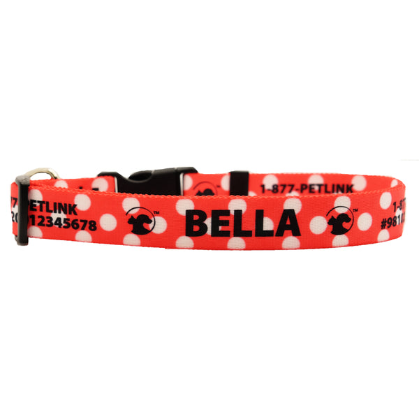 Personalized Polka Dot Dog Collars (3 colors available)